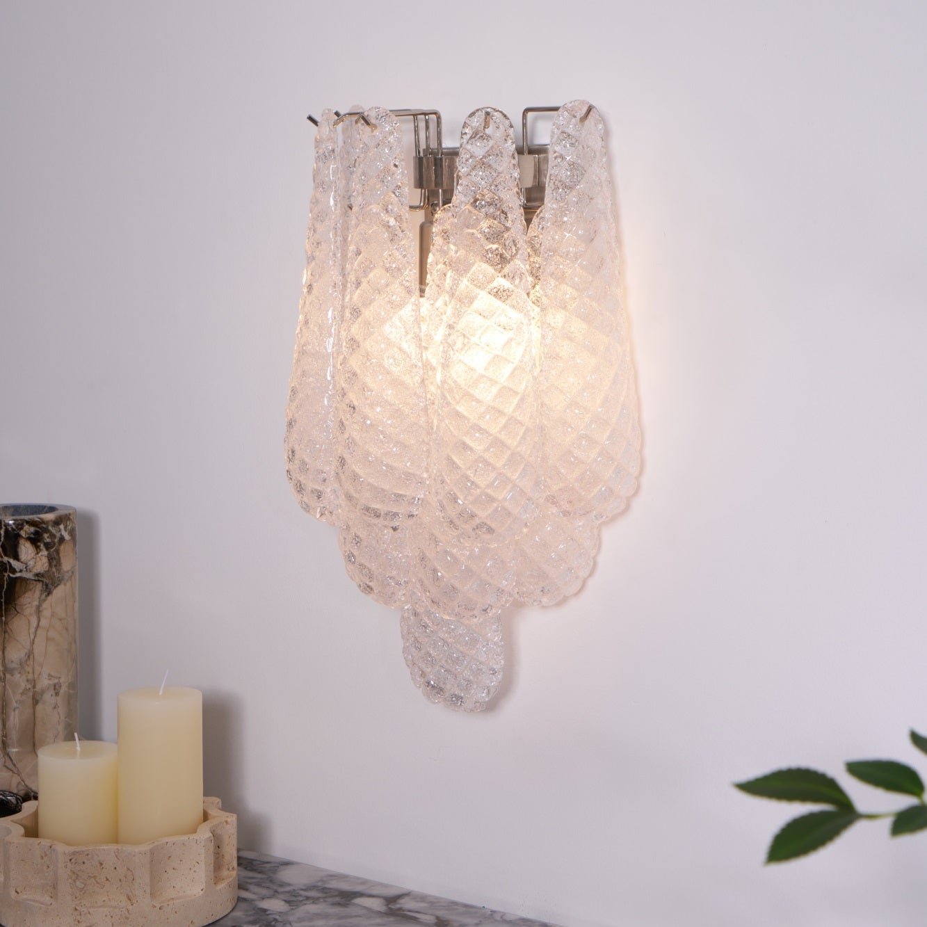 Aurora Wall Lamp Pink Teardrop Glass Floral Artistic - Neutralighting