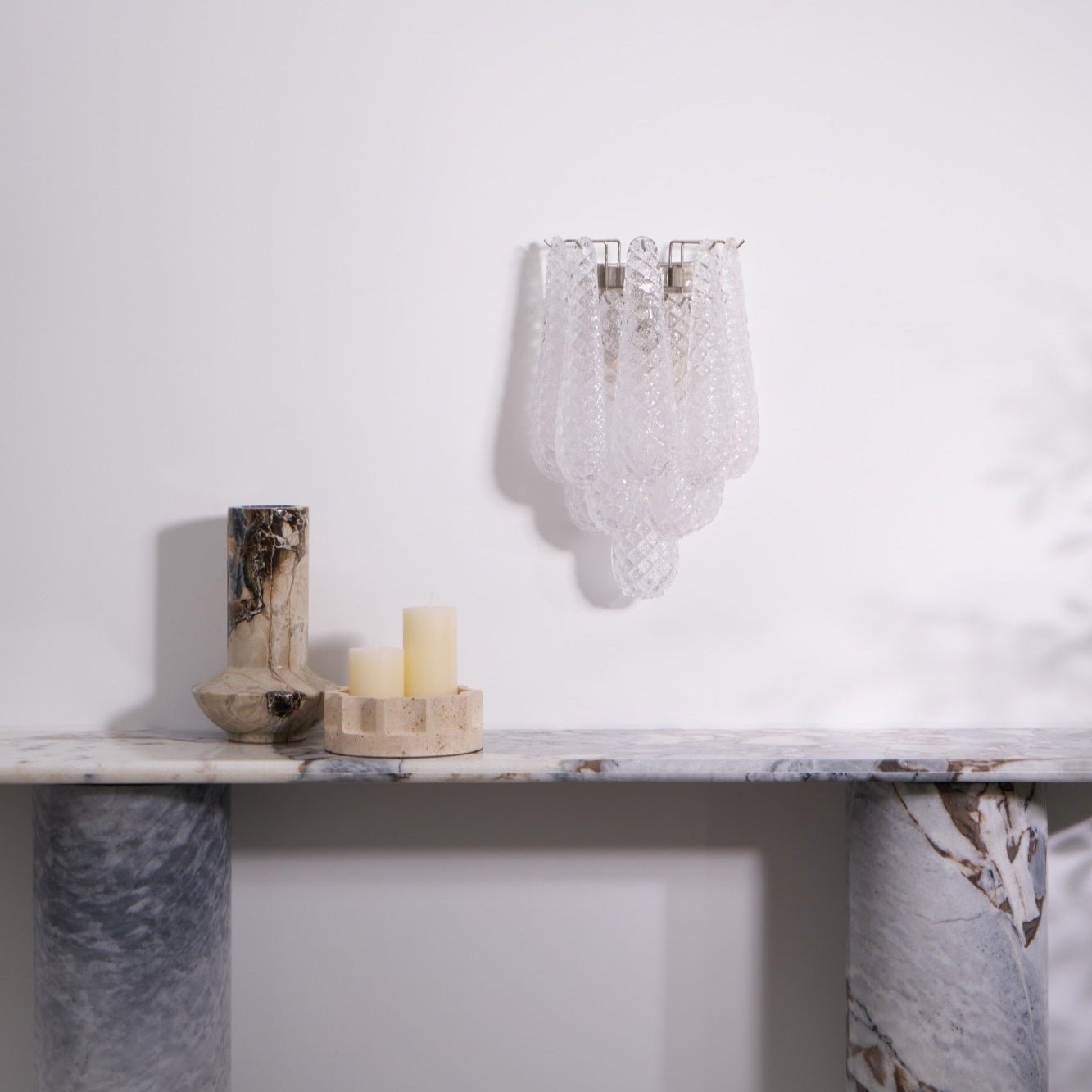 Aurora Wall Lamp Pink Teardrop Glass Floral Artistic - Neutralighting