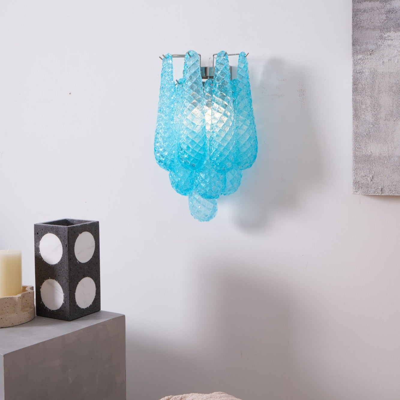 Aurora Wall Lamp Pink Teardrop Glass Floral Artistic - Neutralighting