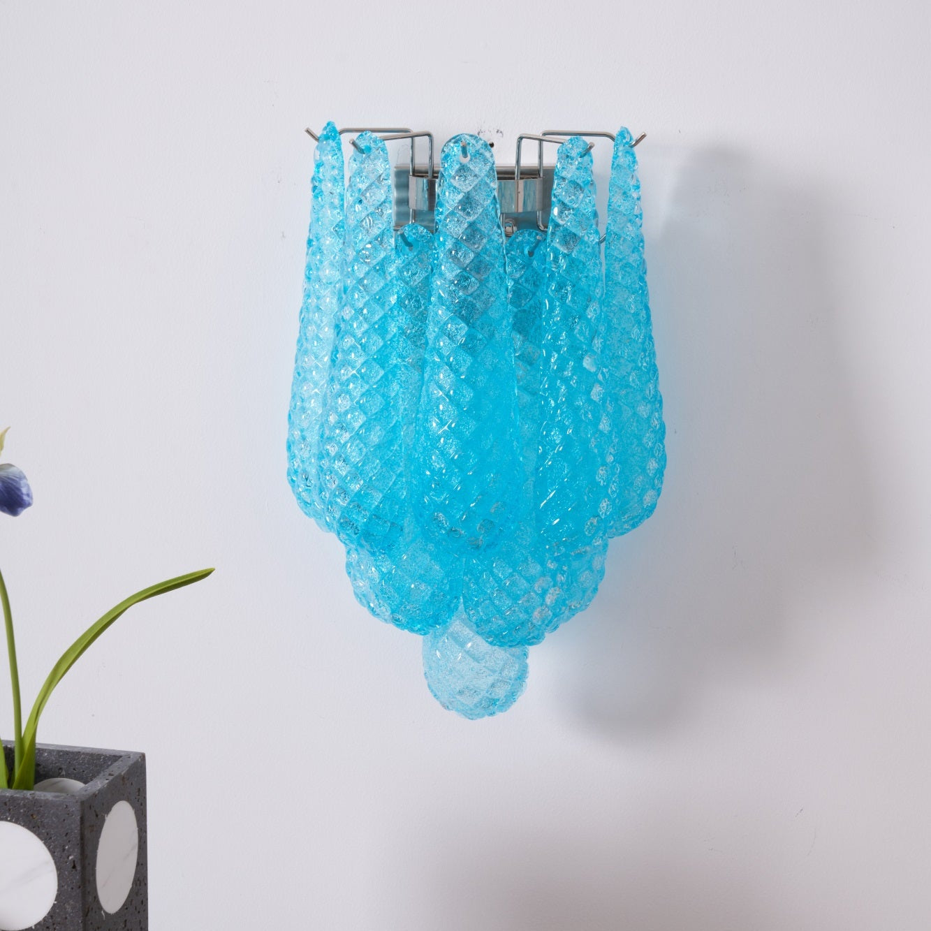 Aurora Wall Lamp Pink Teardrop Glass Floral Artistic - Neutralighting