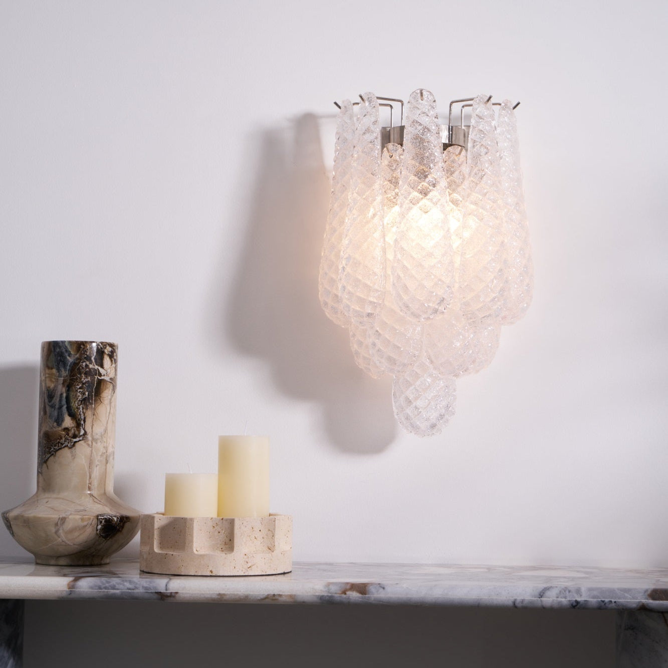 Aurora Wall Lamp Pink Teardrop Glass Floral Artistic - Neutralighting