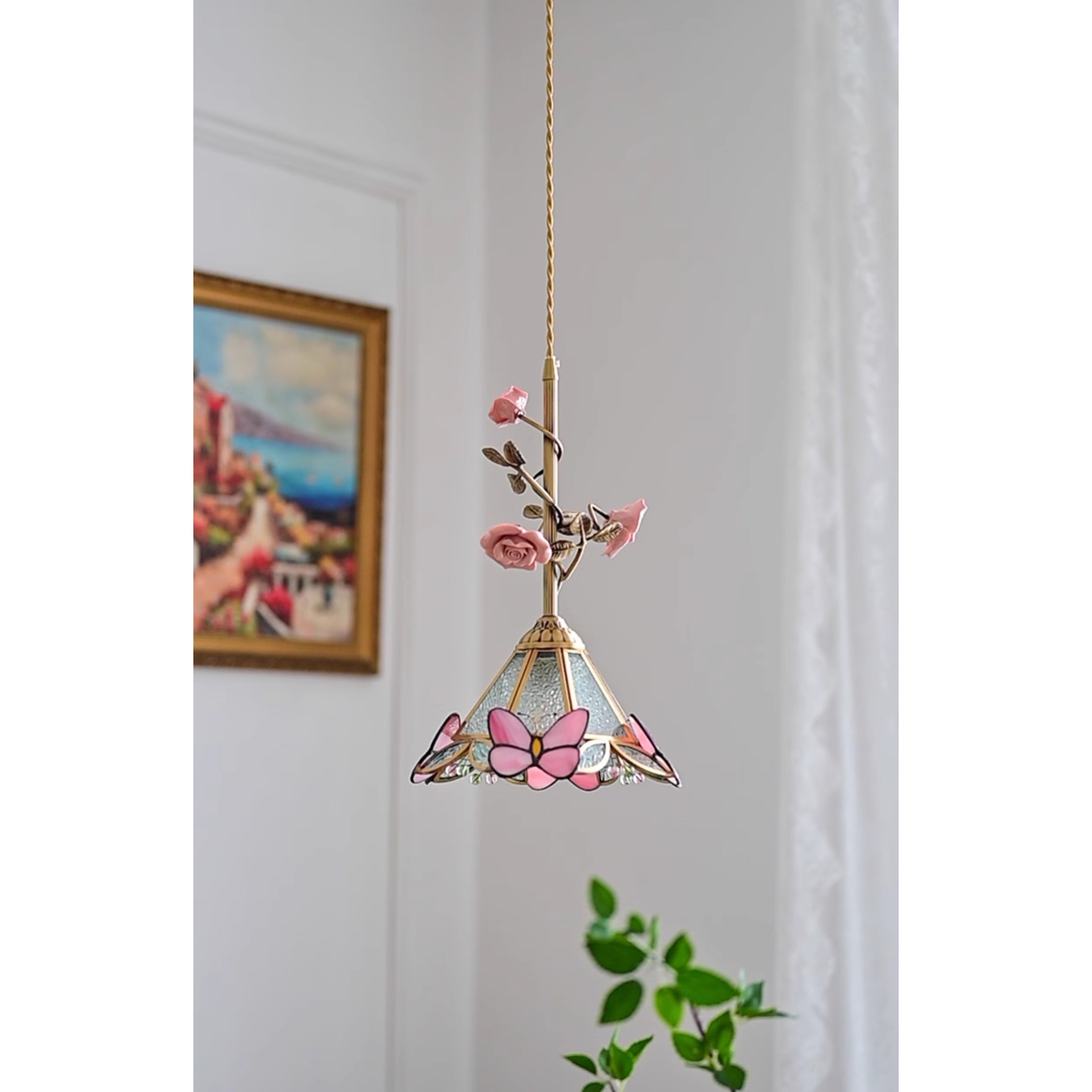 Ilsoris Rose Glas Keramik Pendelleuchte-Letslighting