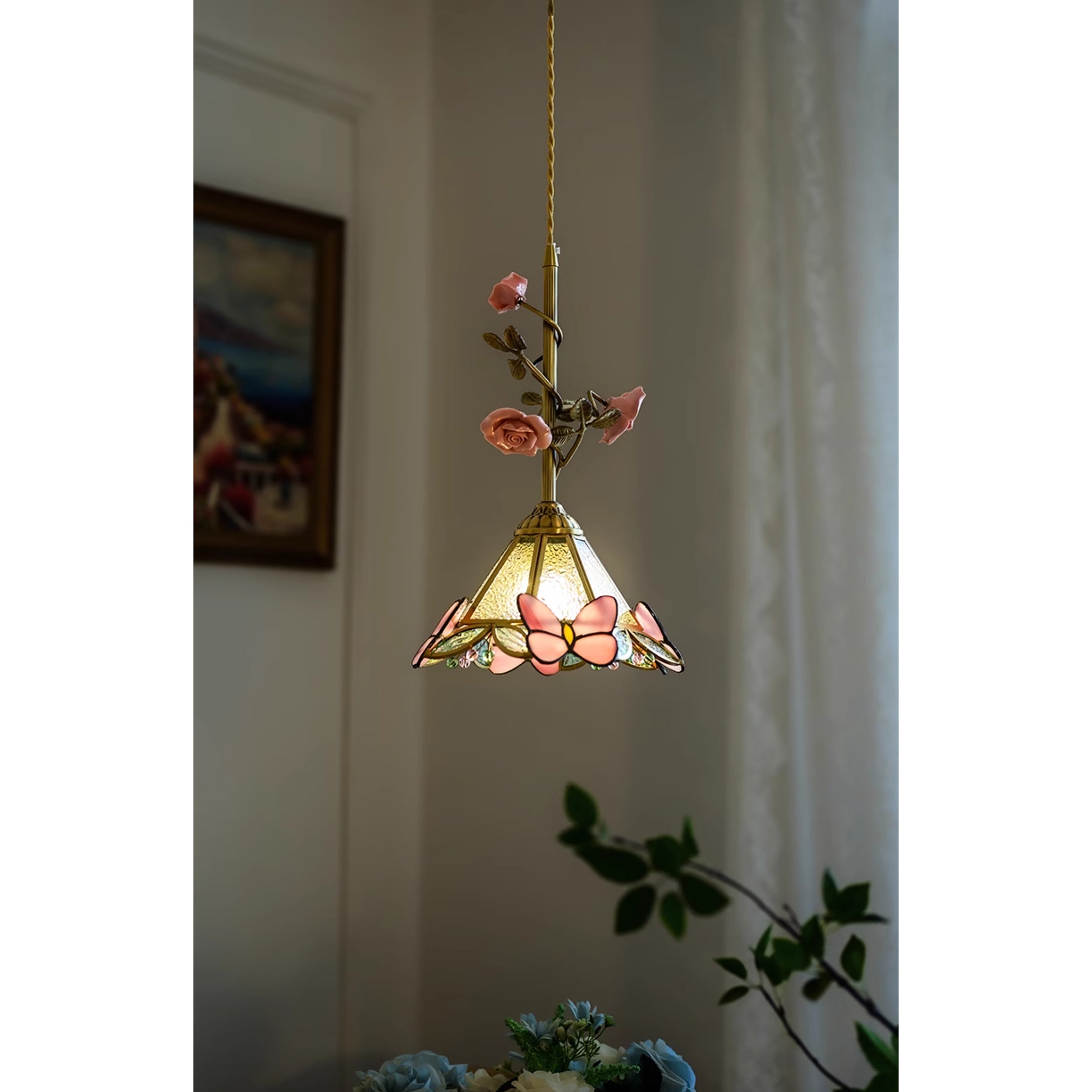 Ilsoris Rose Glas Keramik Pendelleuchte-Letslighting