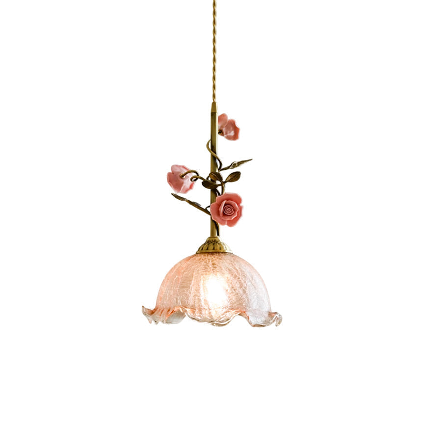 Ilsoris Rose Glas Keramik Pendelleuchte-Letslighting