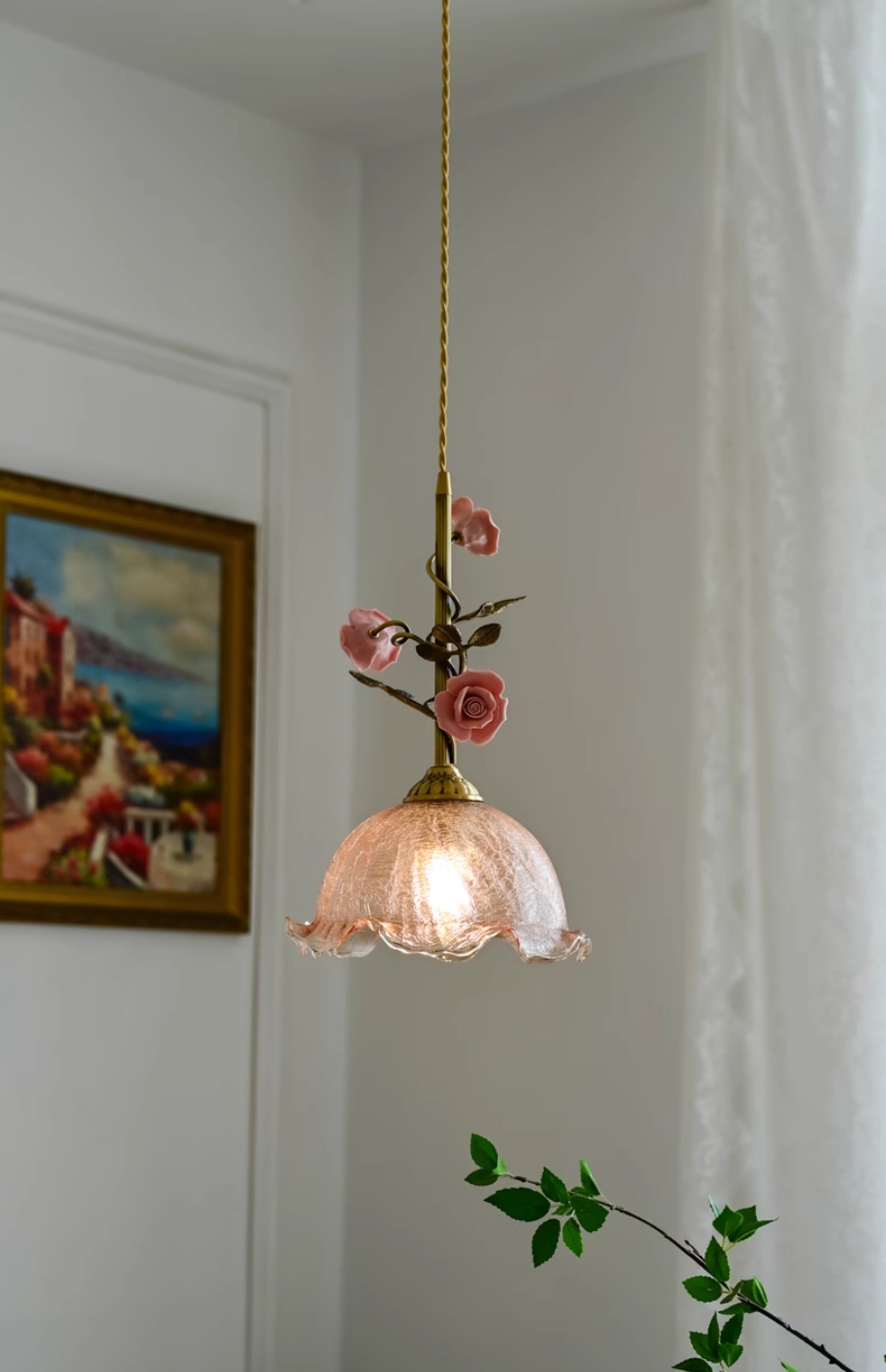 Ilsoris Rose Glas Keramik Pendelleuchte-Letslighting