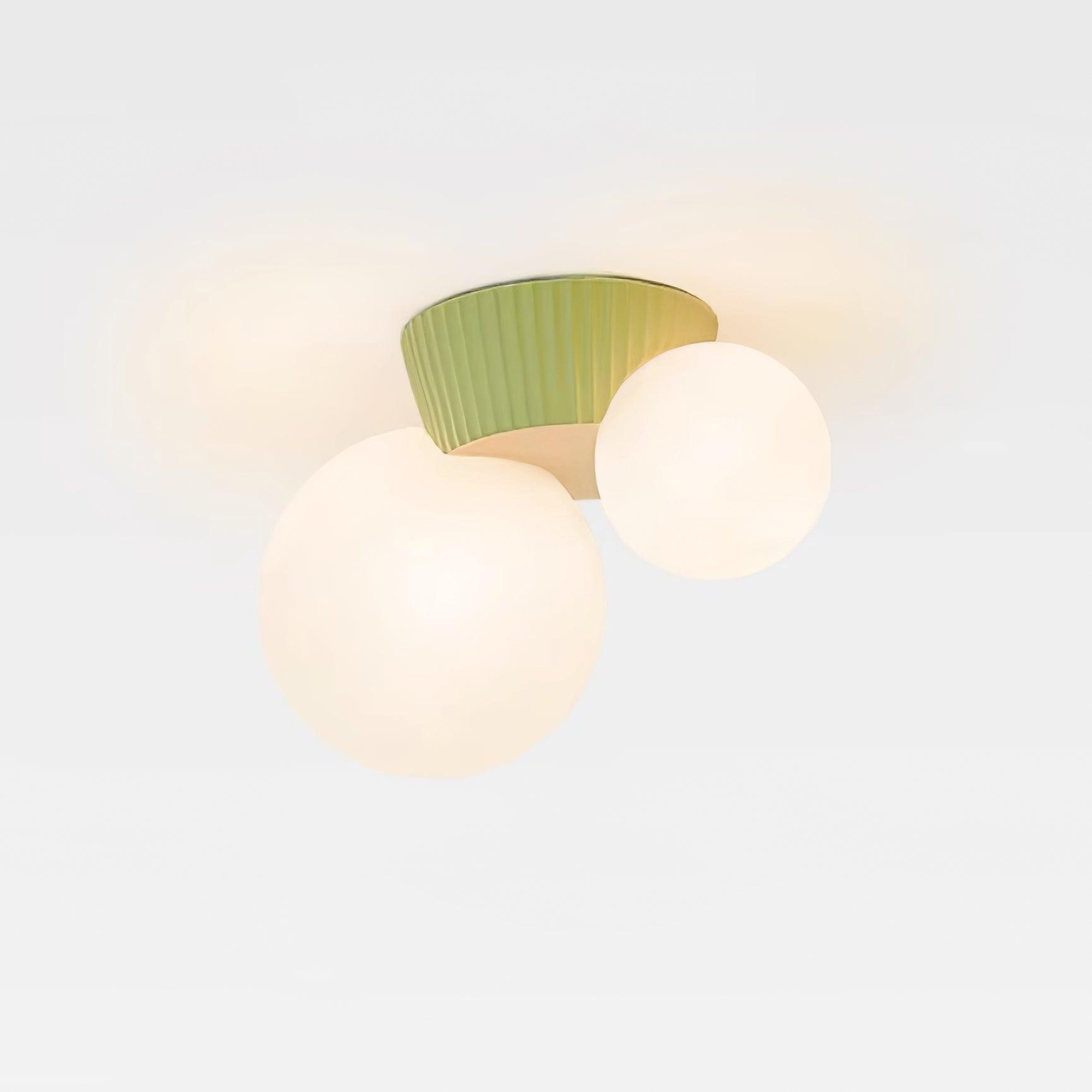 Ceiling Light Playful Asymmetry with Dual Frosted Glass Globes - Letslighting