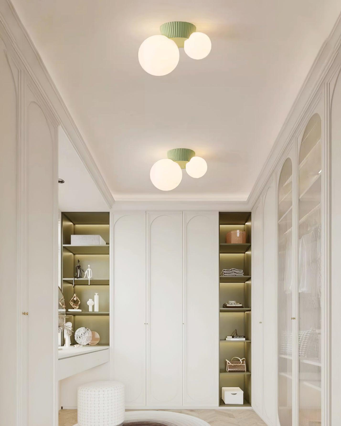 Ceiling Light Playful Asymmetry with Dual Frosted Glass Globes - Letslighting