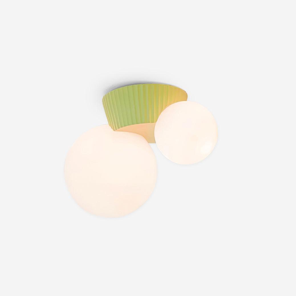 Ceiling Light Playful Asymmetry with Dual Frosted Glass Globes - Letslighting