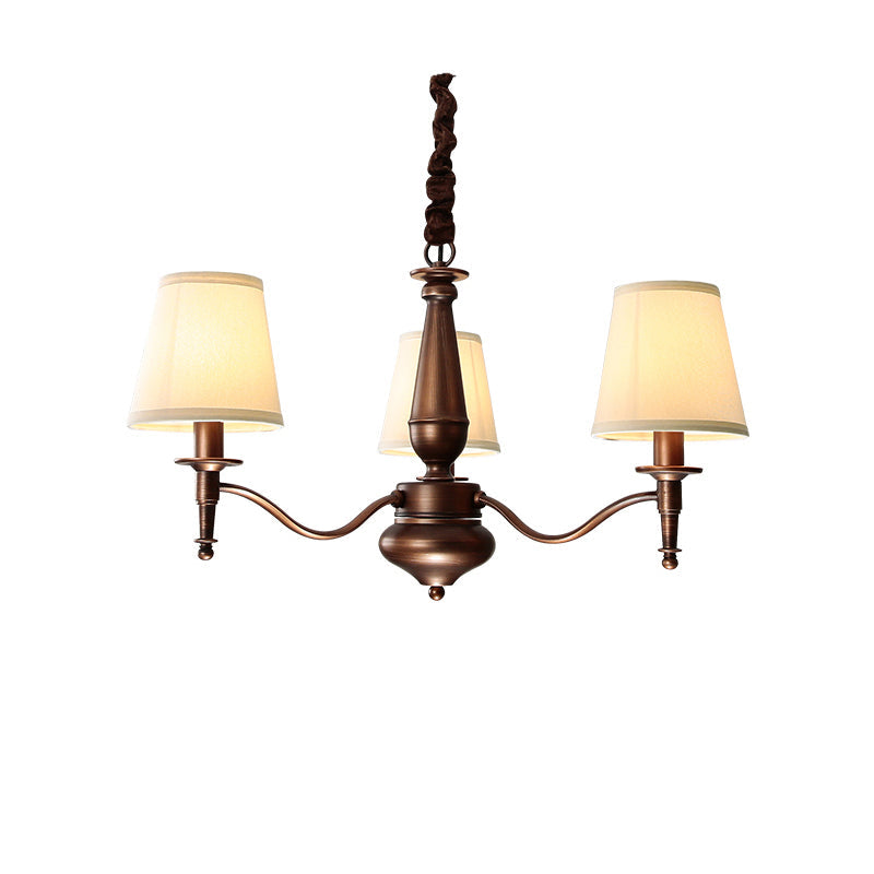 Zosolia Vintage Kronleuchter aus Messing mit Stoffbezug-Letslighting