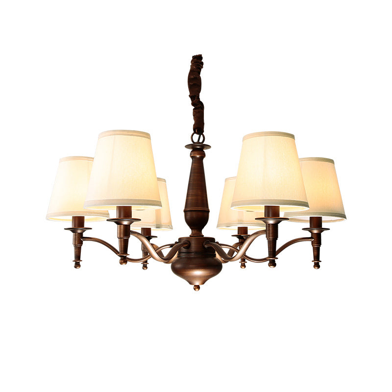 Zosolia Vintage Kronleuchter aus Messing mit Stoffbezug-Letslighting