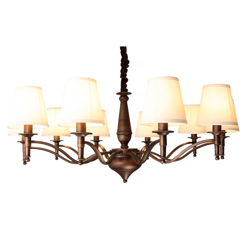 Zosolia Vintage Kronleuchter aus Messing mit Stoffbezug-Letslighting