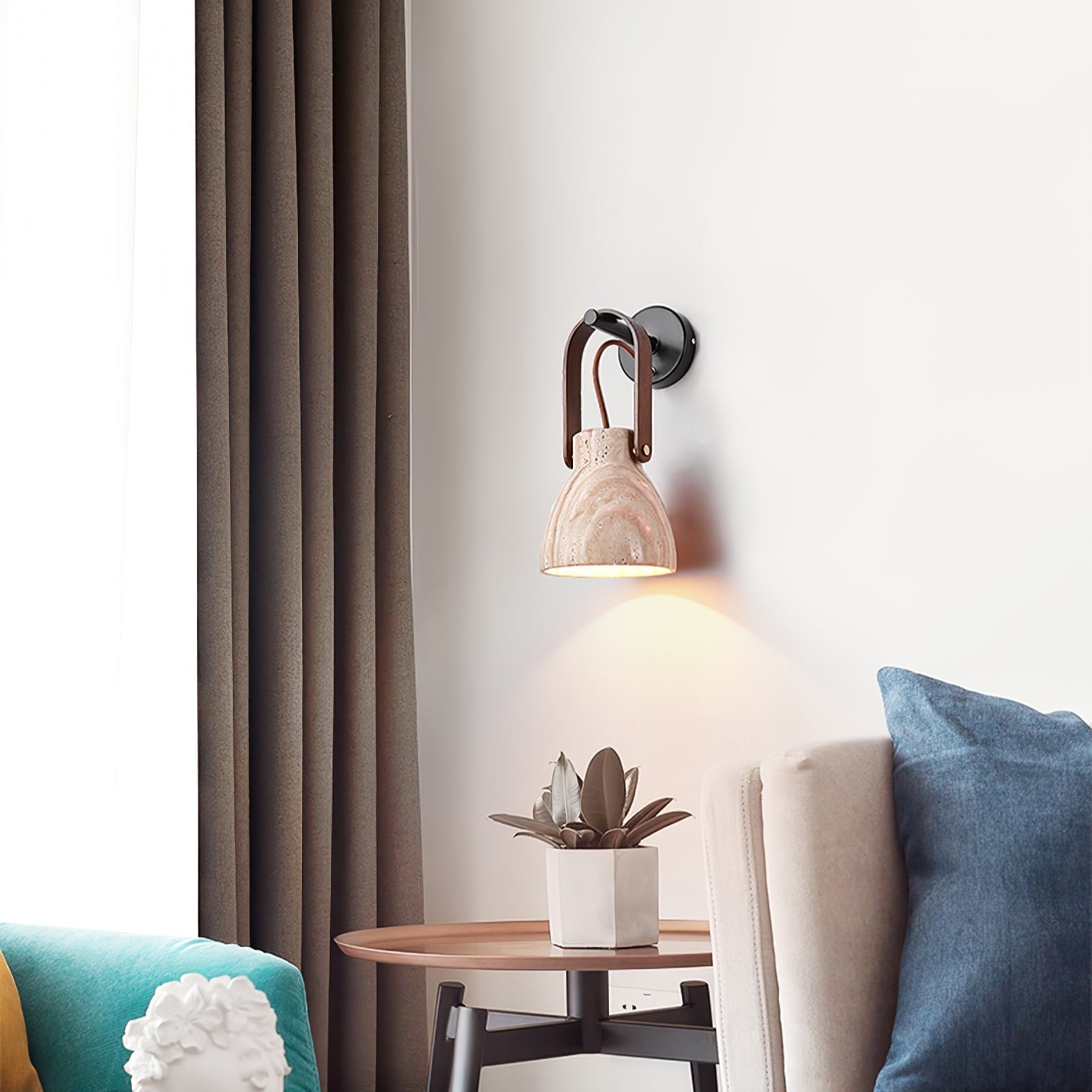 Travertine Lantern Wall Light - Neutralighting