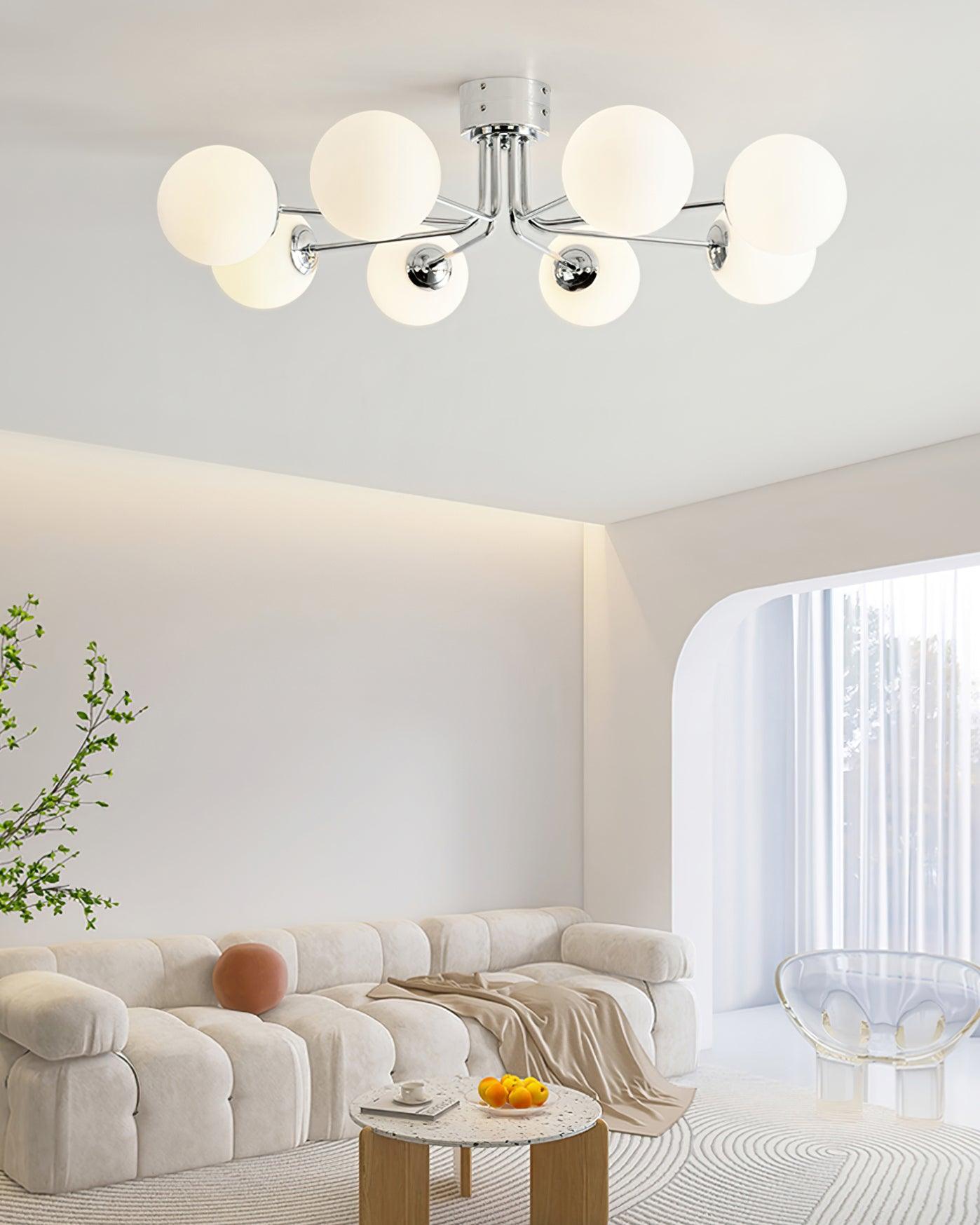 Lustra Deckenleuchte Gold Weiß Globe-Letslighting