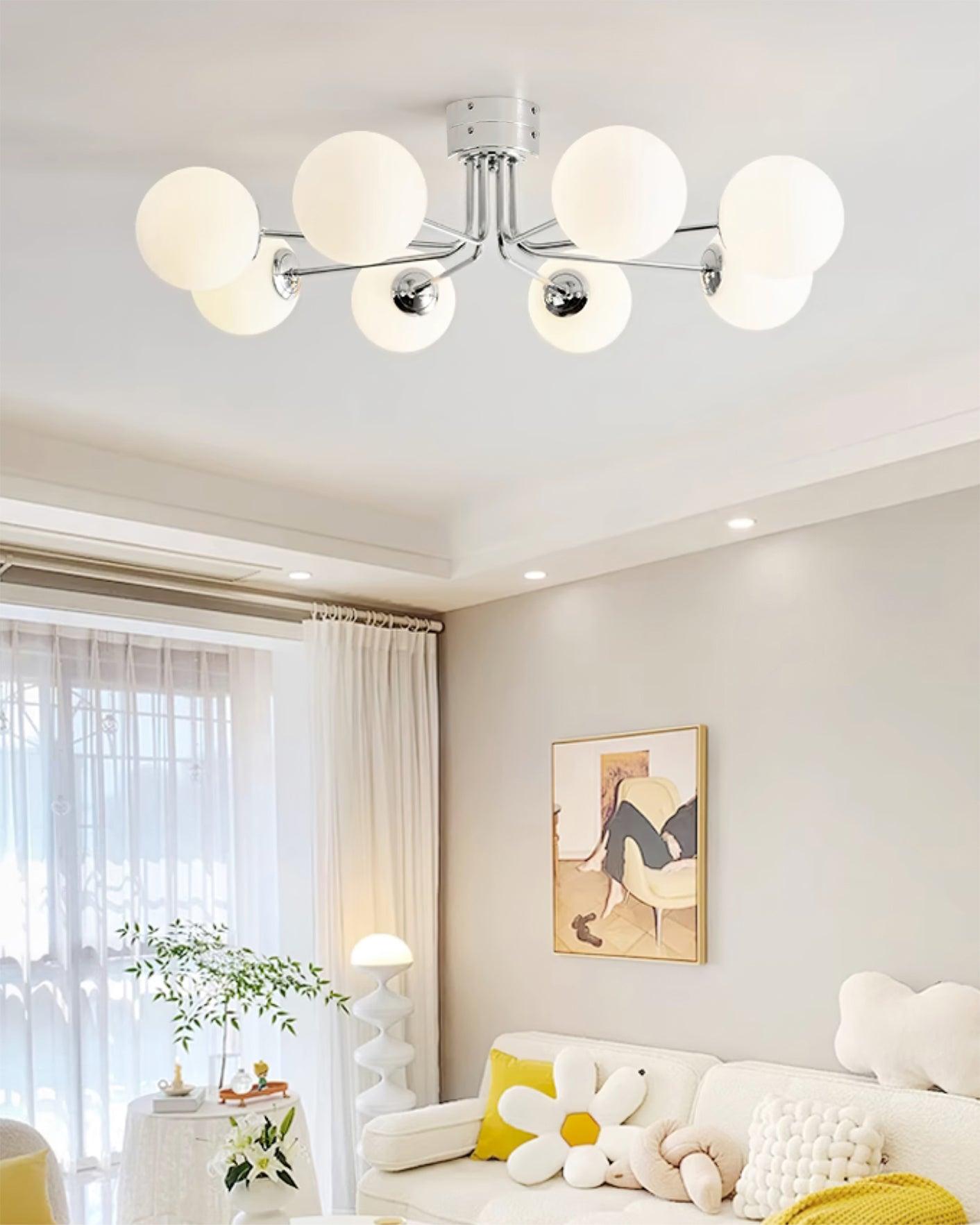 Lustra Deckenleuchte Gold Weiß Globe-Letslighting