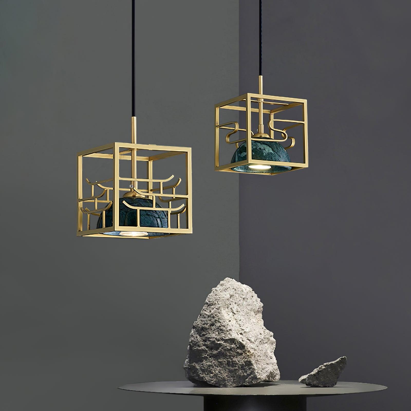 Cubo Modern Brass Pendant Lamp - Blowlighting