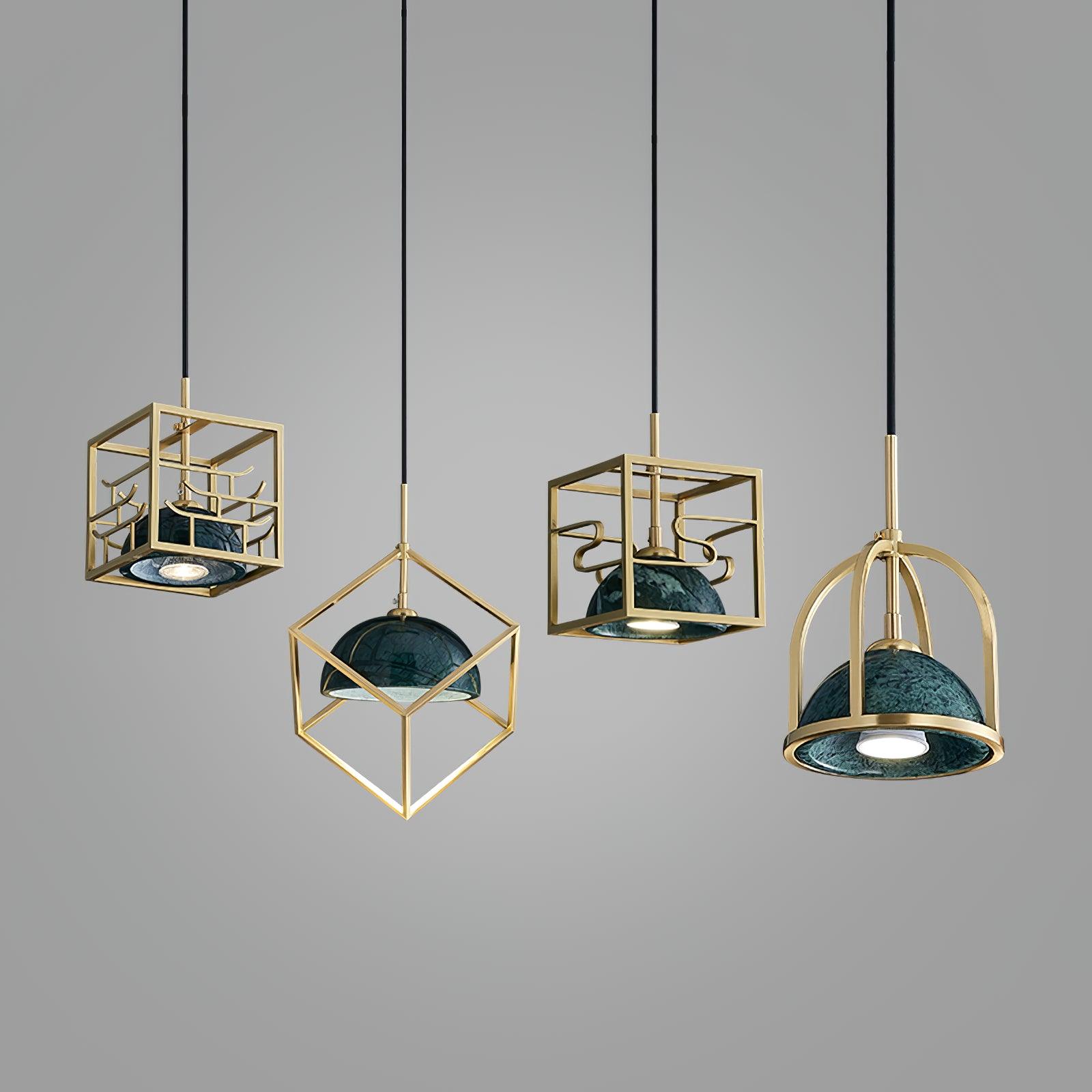 Cubo Modern Brass Pendant Lamp - Blowlighting