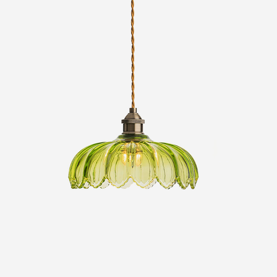 Limea Green Glass Flower Pendant Light - Letslighting