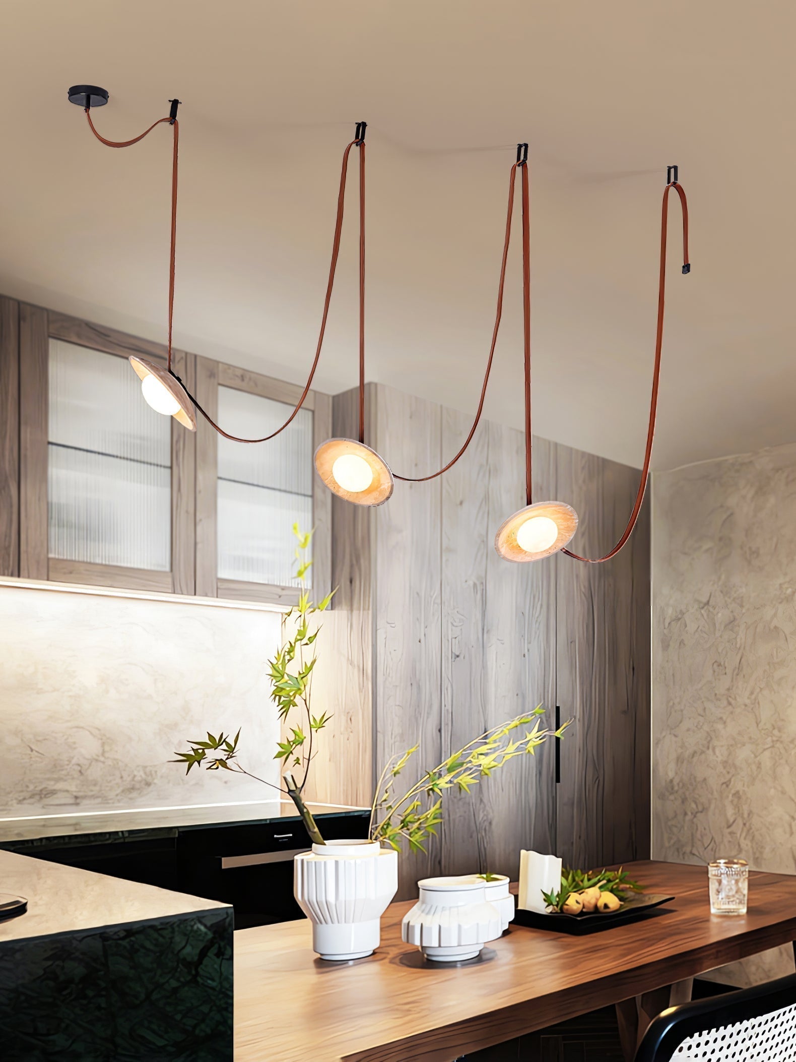 Ulsoryra Organic Travertine Pendant Light Cluster - Neutralighting