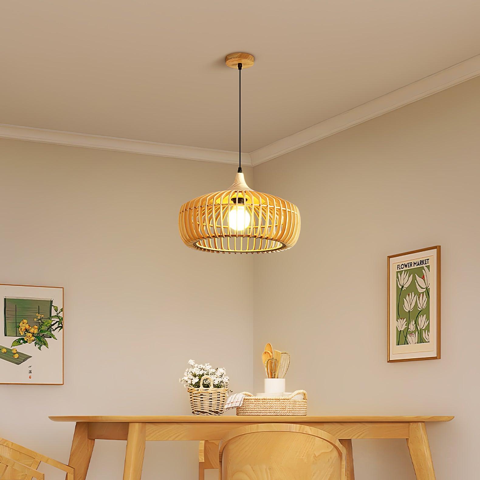 Vesva Holz Retro Pendelleuchte-Letslighting