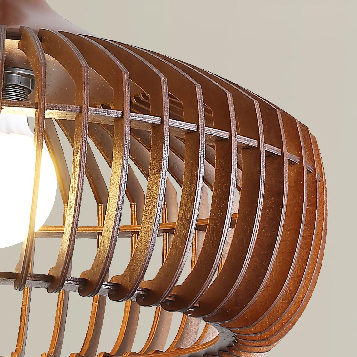 Vesva Holz Retro Pendelleuchte-Letslighting
