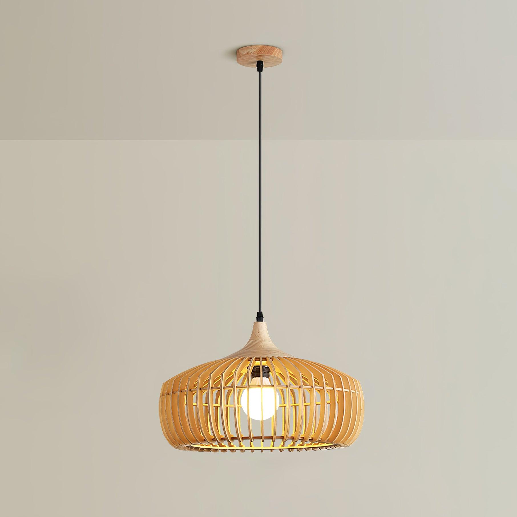Vesva Holz Retro Pendelleuchte-Letslighting