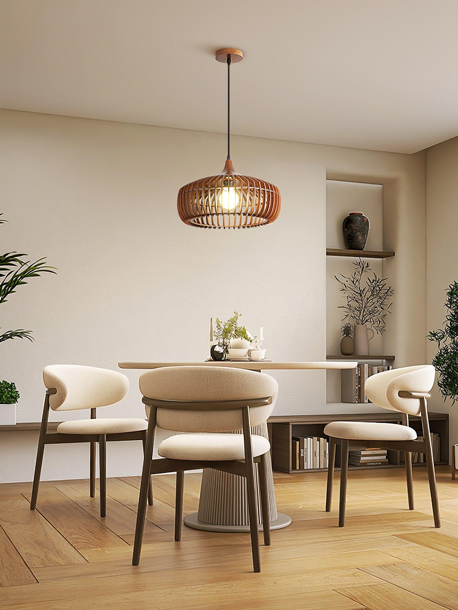 Vesva Holz Retro Pendelleuchte-Letslighting
