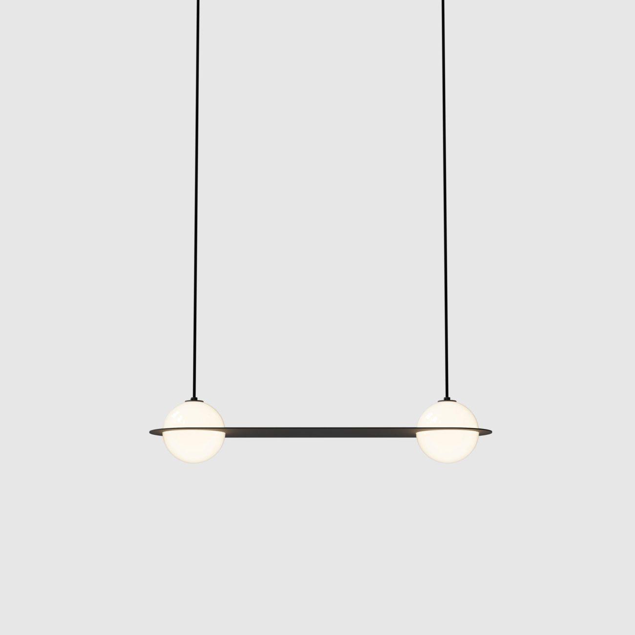 Selan Schwarze Glas-Pendelleuchte