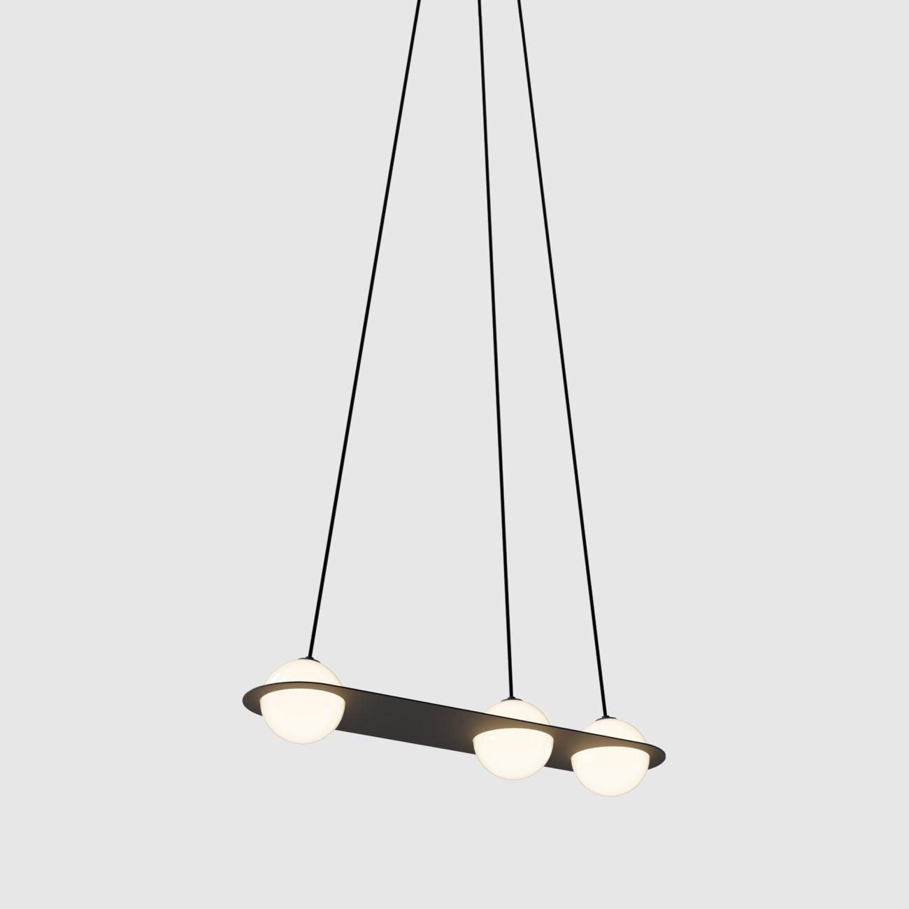 Selan Schwarze Glas-Pendelleuchte
