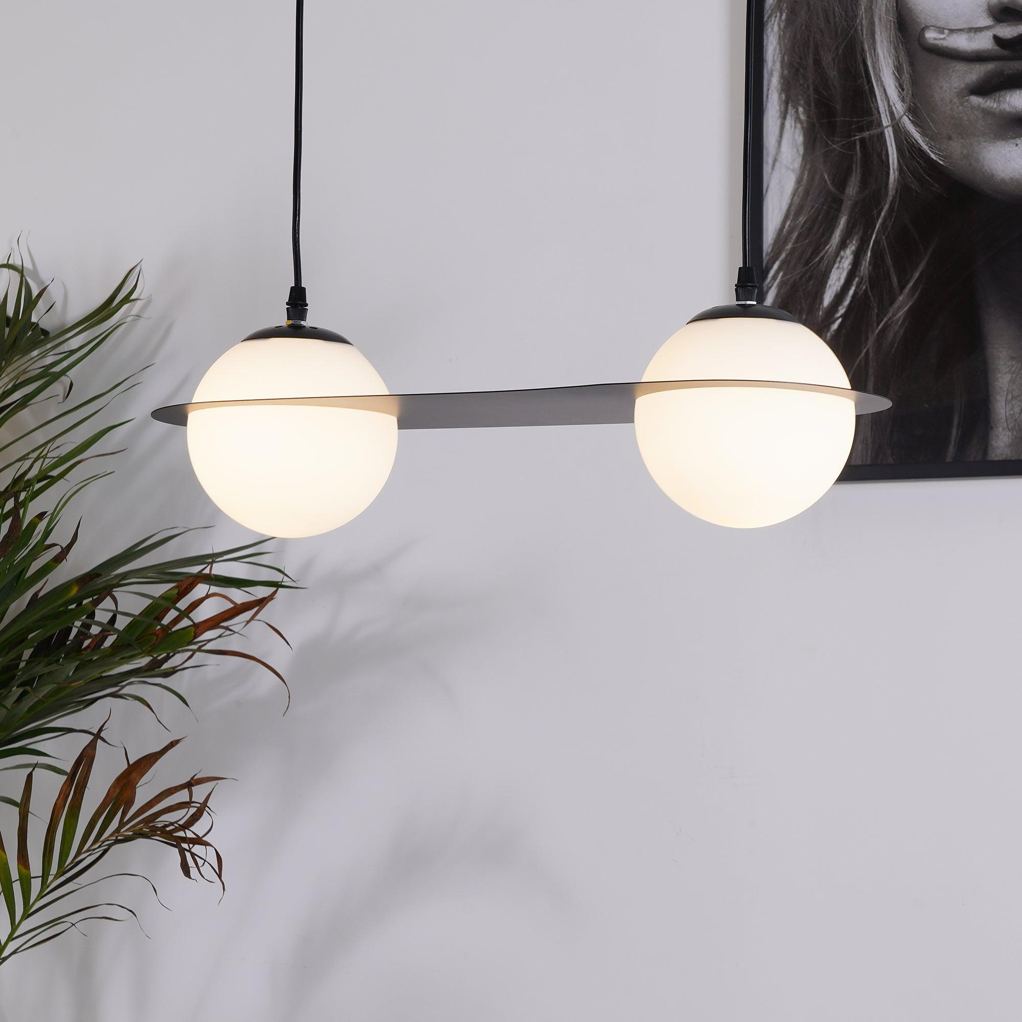 Selan Schwarze Glas-Pendelleuchte