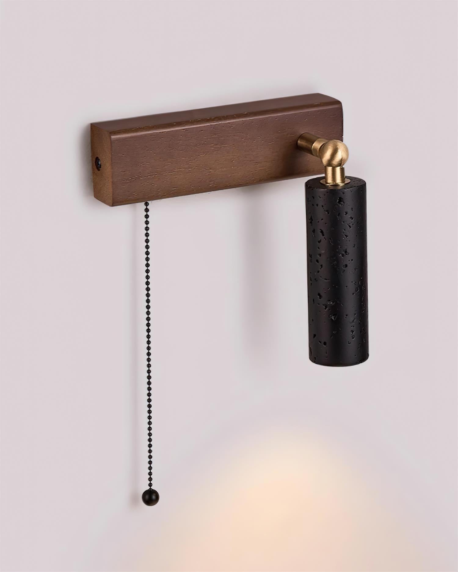 Ritta Wall Lamp Black Travertine Spotlight - Letslighting