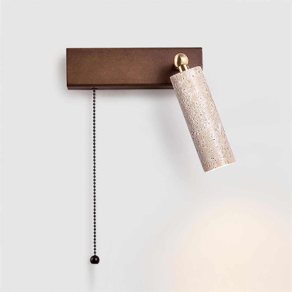 Ritta Wall Lamp Black Travertine Spotlight - Letslighting