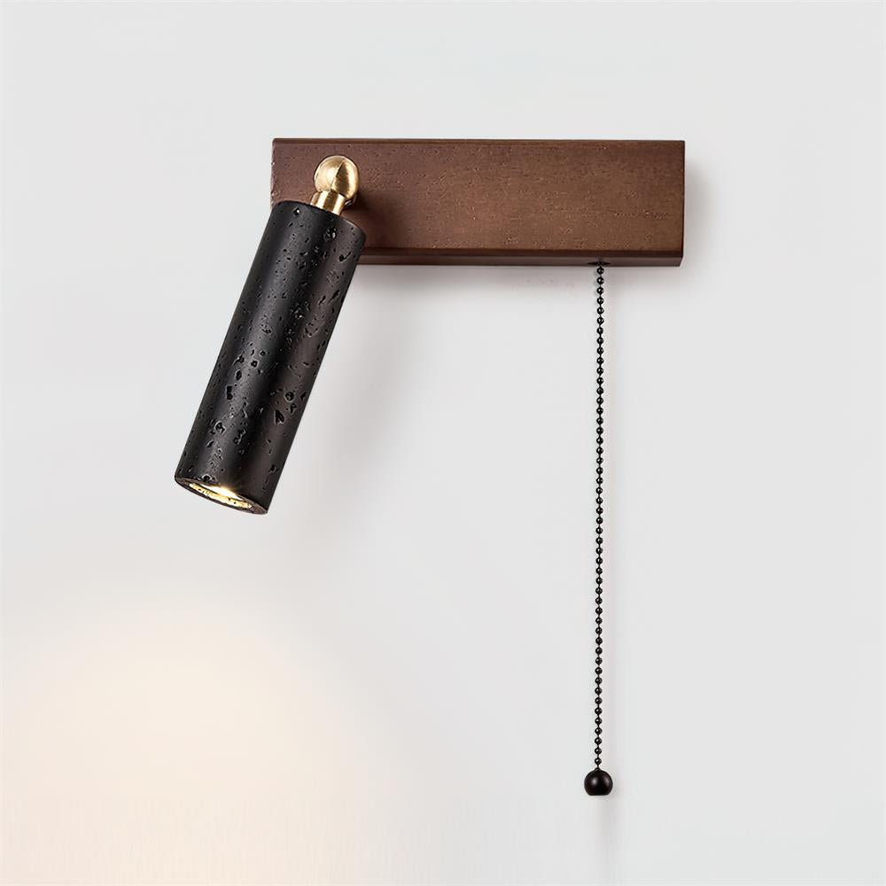 Ritta Wall Lamp Black Travertine Spotlight - Letslighting