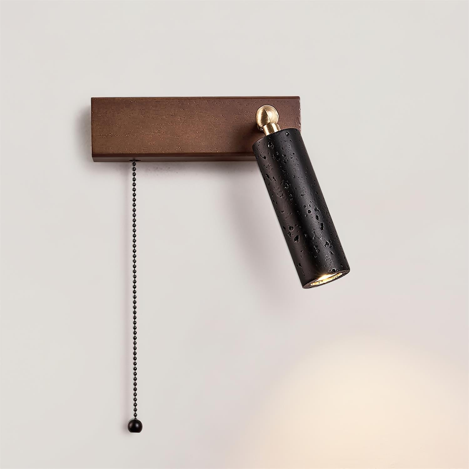 Ritta Wall Lamp Black Travertine Spotlight - Letslighting