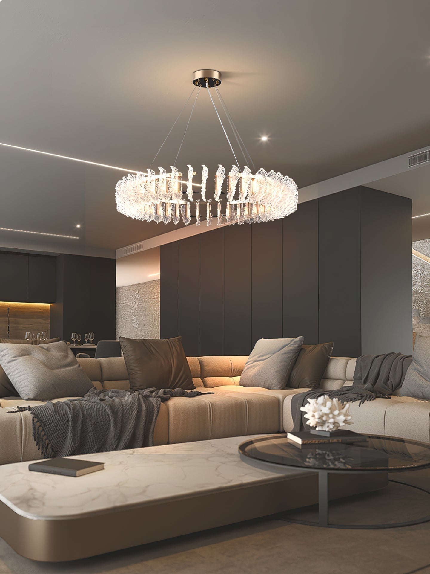 Ulcarir Luxus Blatt Glas Kronleuchter-Letslighting