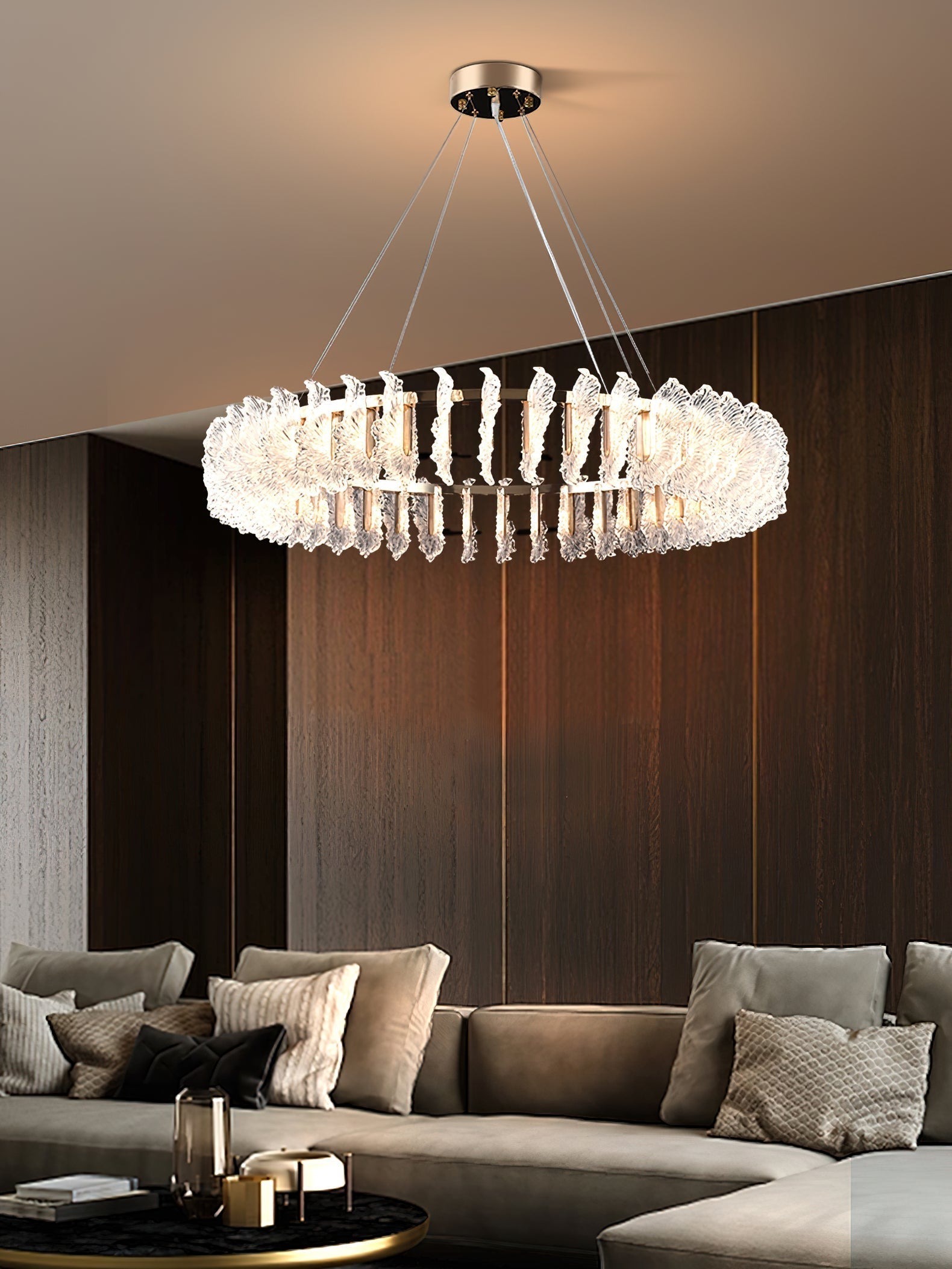Ulcarir Luxus Blatt Glas Kronleuchter-Letslighting