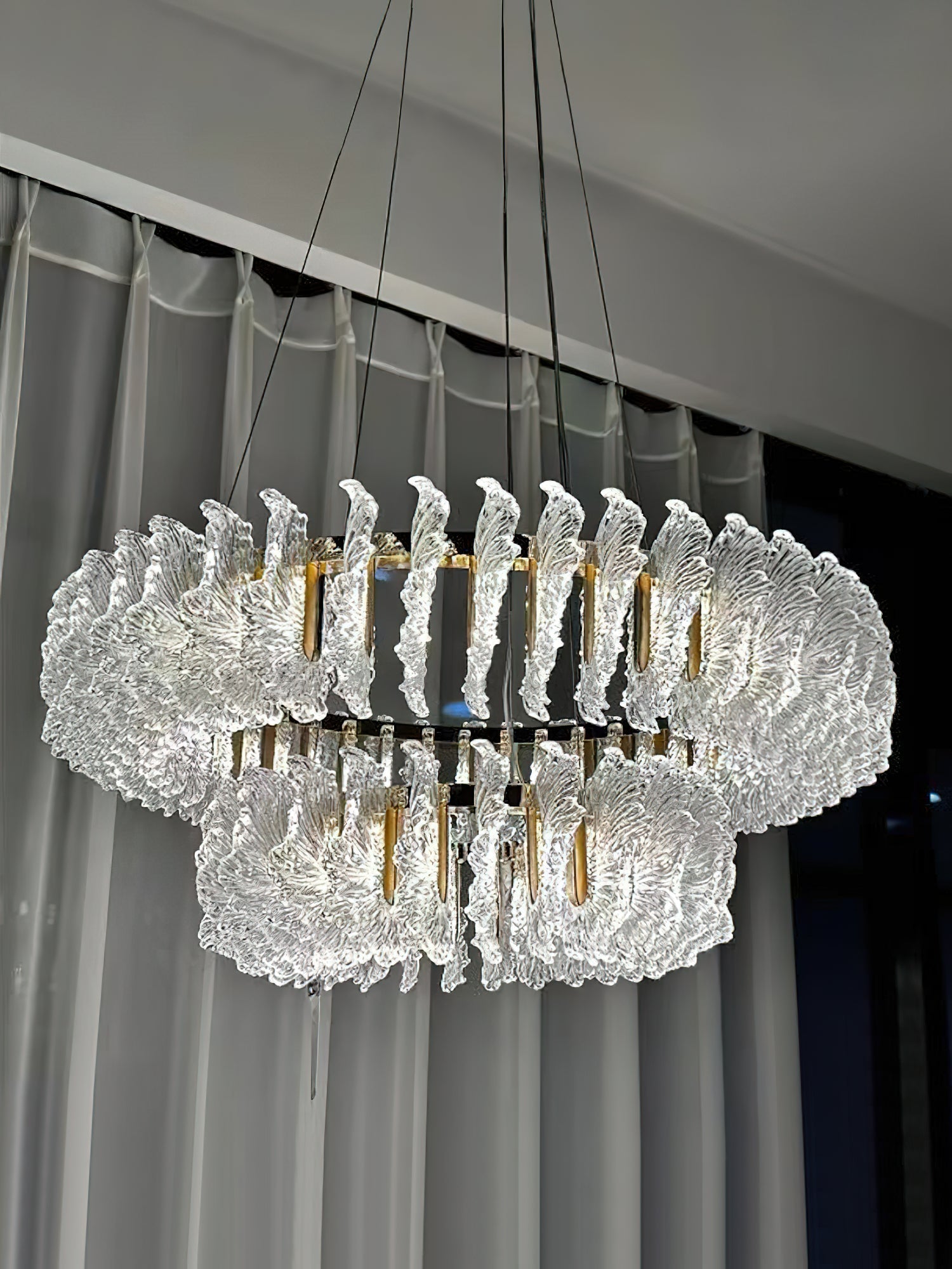 Ulcarir Luxus Blatt Glas Kronleuchter-Letslighting