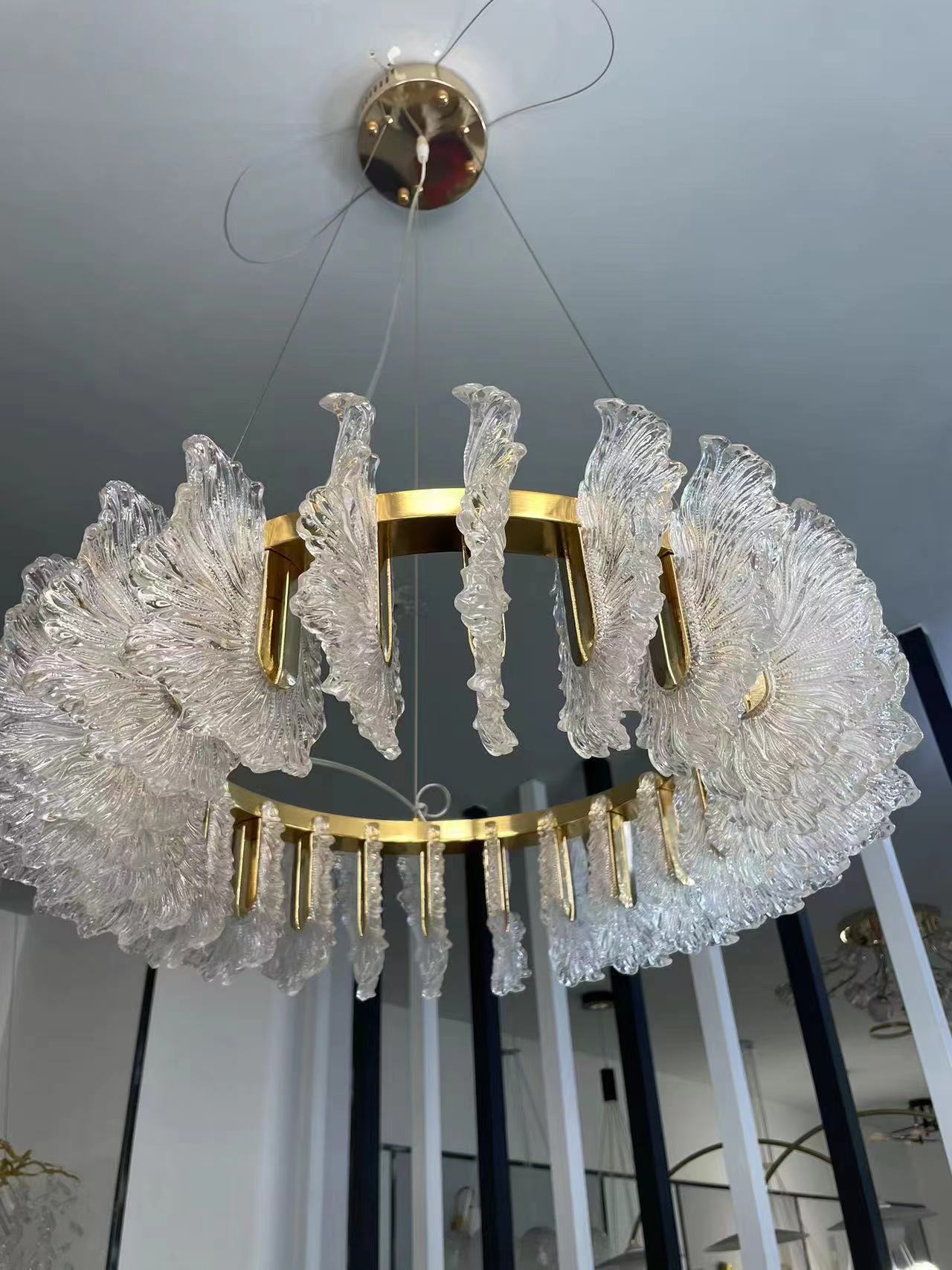 Ulcarir Luxus Blatt Glas Kronleuchter-Letslighting