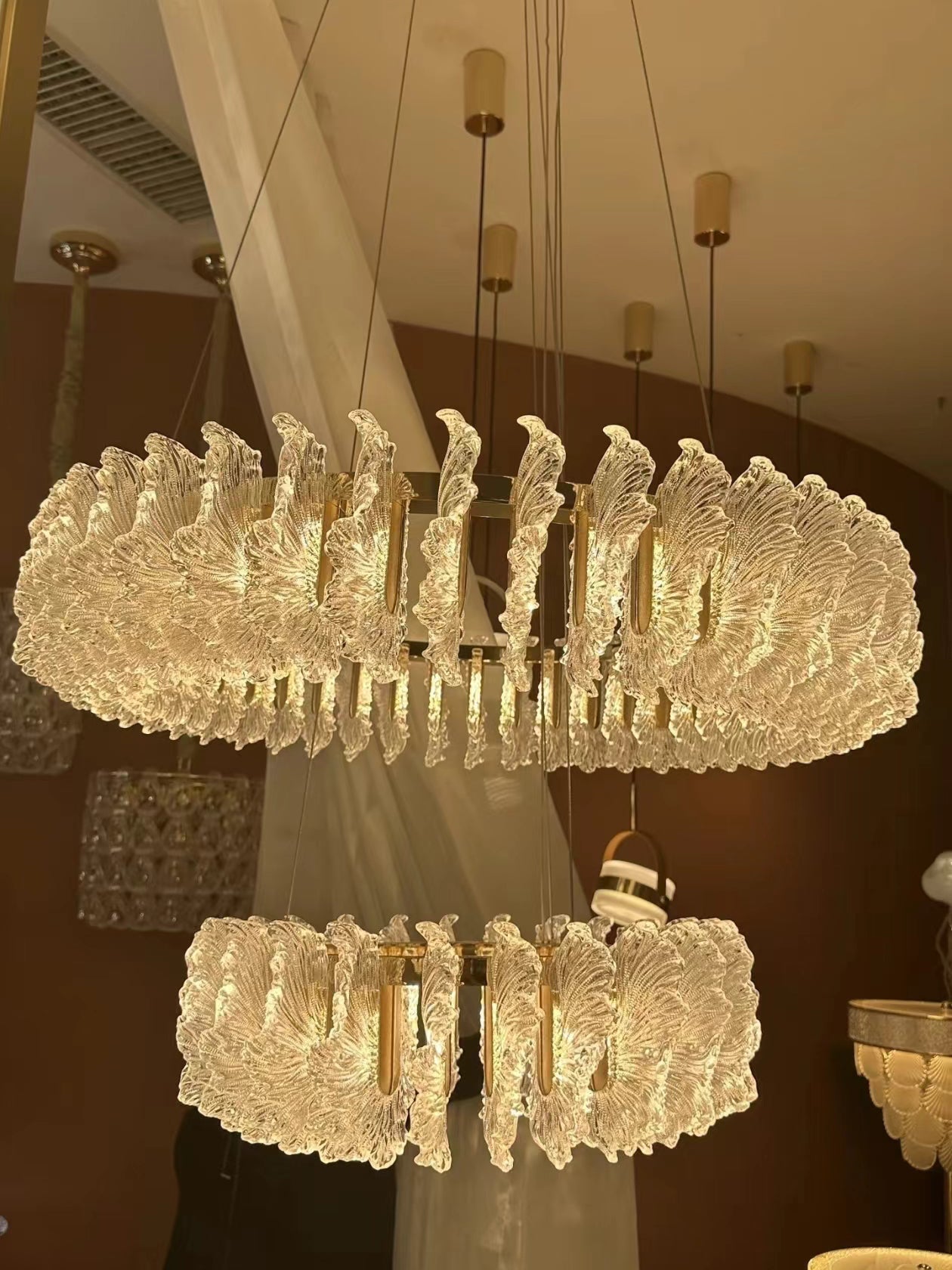 Ulcarir Luxus Blatt Glas Kronleuchter-Letslighting
