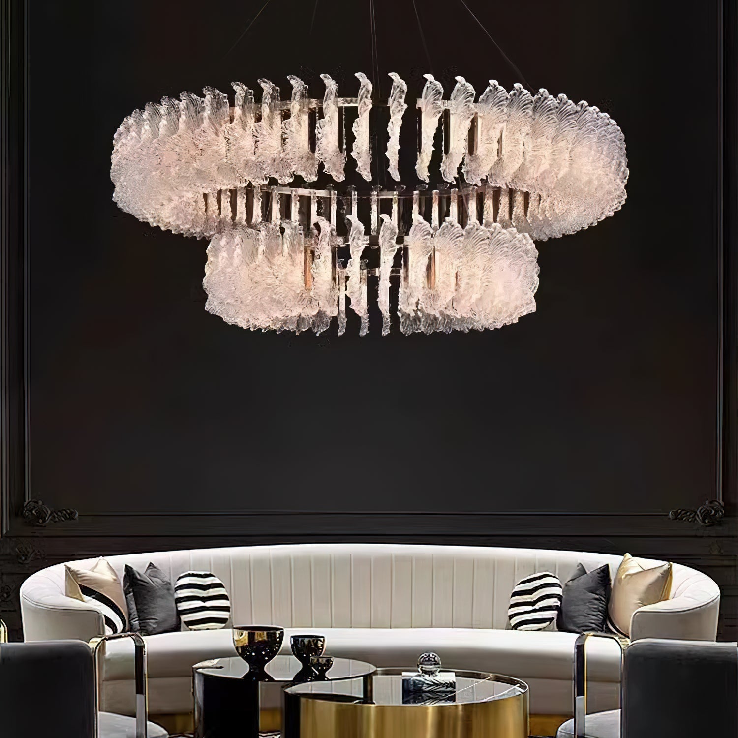 Ulcarir Luxus Blatt Glas Kronleuchter-Letslighting