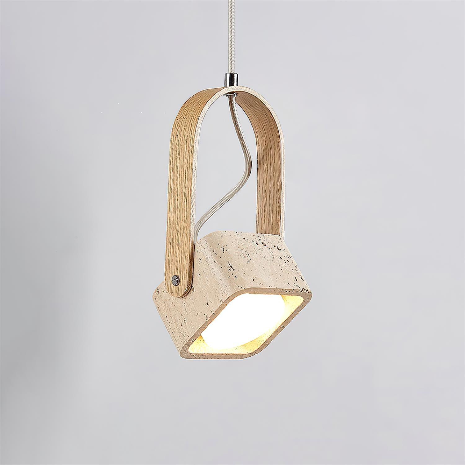 Cesta Pendant Light Square Yellow Travertine - Letslighting