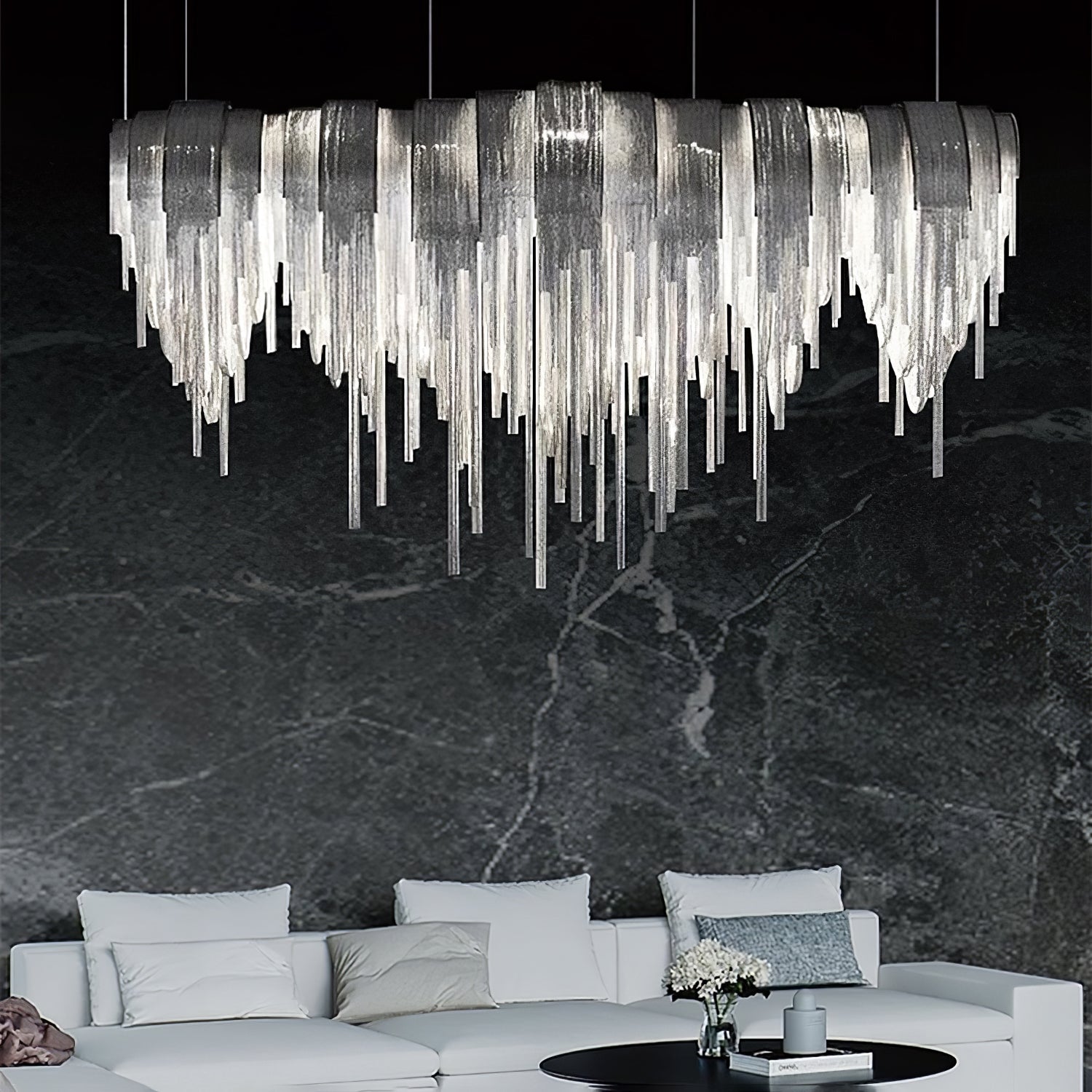 Lustra Kronleuchter Geschichtete Kette Nickel Luxus-Letslighting