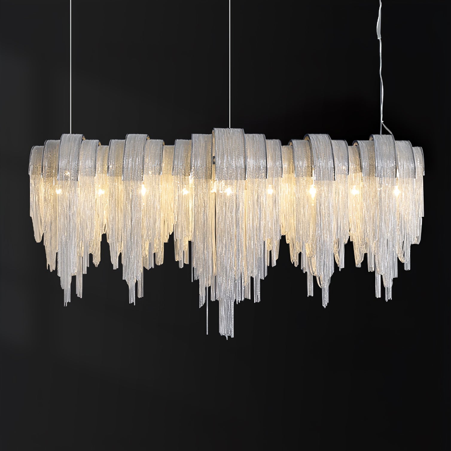 Lustra Kronleuchter Geschichtete Kette Nickel Luxus-Letslighting