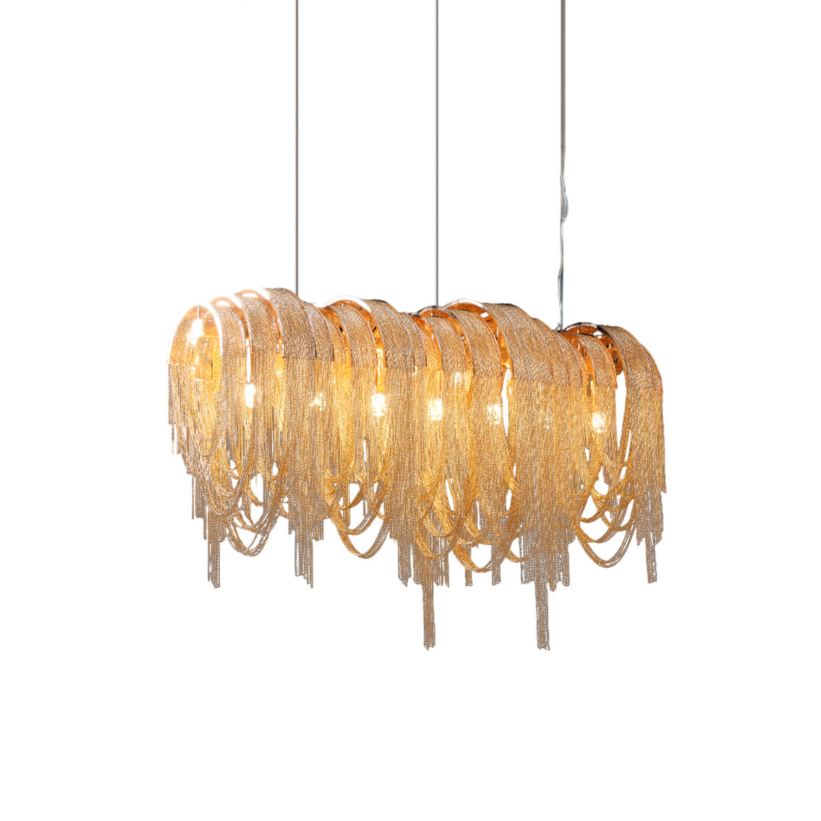 Lustra Kronleuchter Geschichtete Kette Nickel Luxus-Letslighting