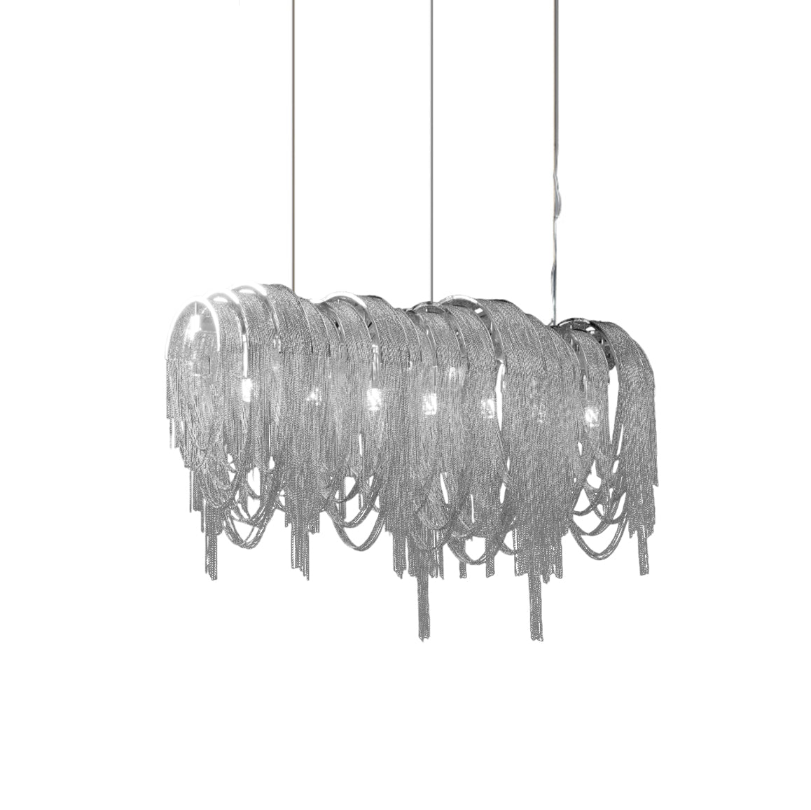 Lustra Kronleuchter Geschichtete Kette Nickel Luxus-Letslighting