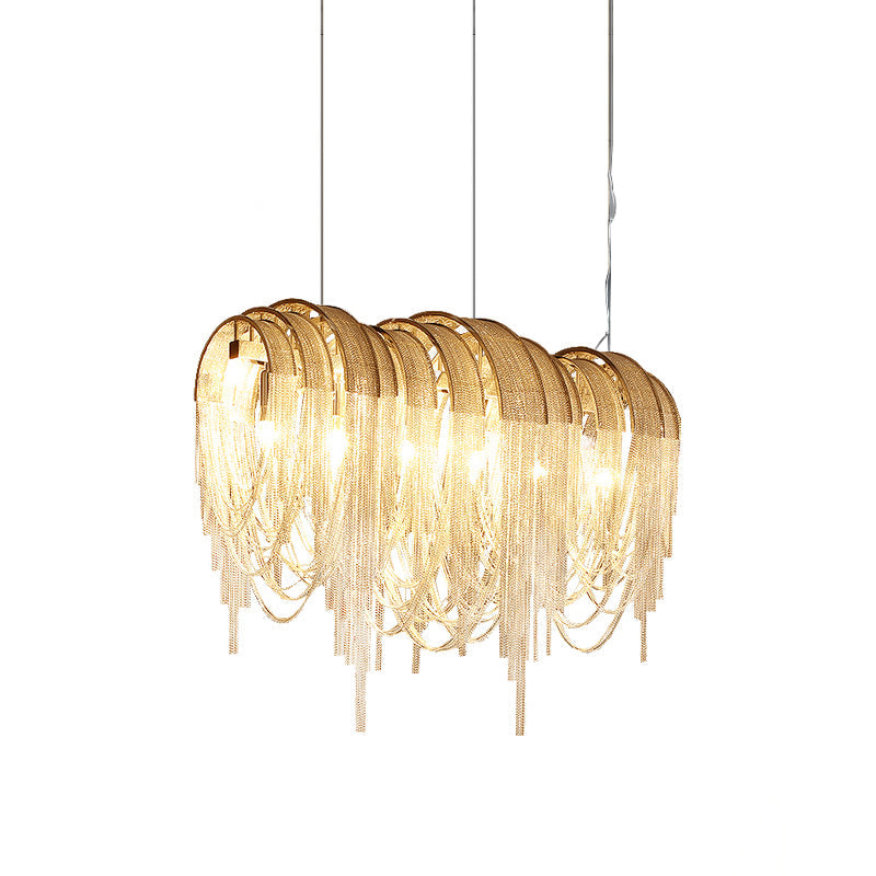 Lustra Kronleuchter Geschichtete Kette Nickel Luxus-Letslighting