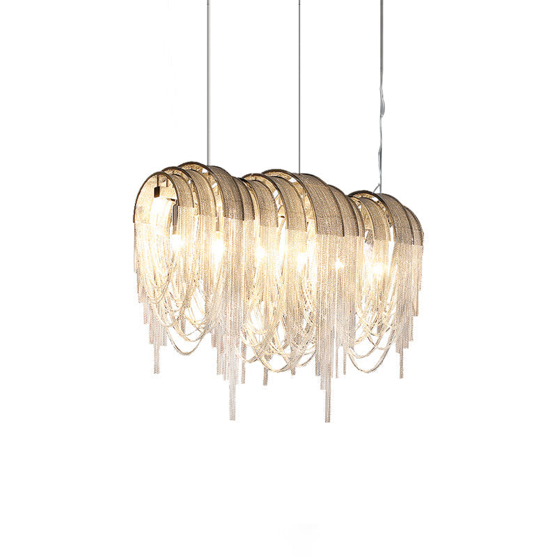 Lustra Kronleuchter Geschichtete Kette Nickel Luxus-Letslighting