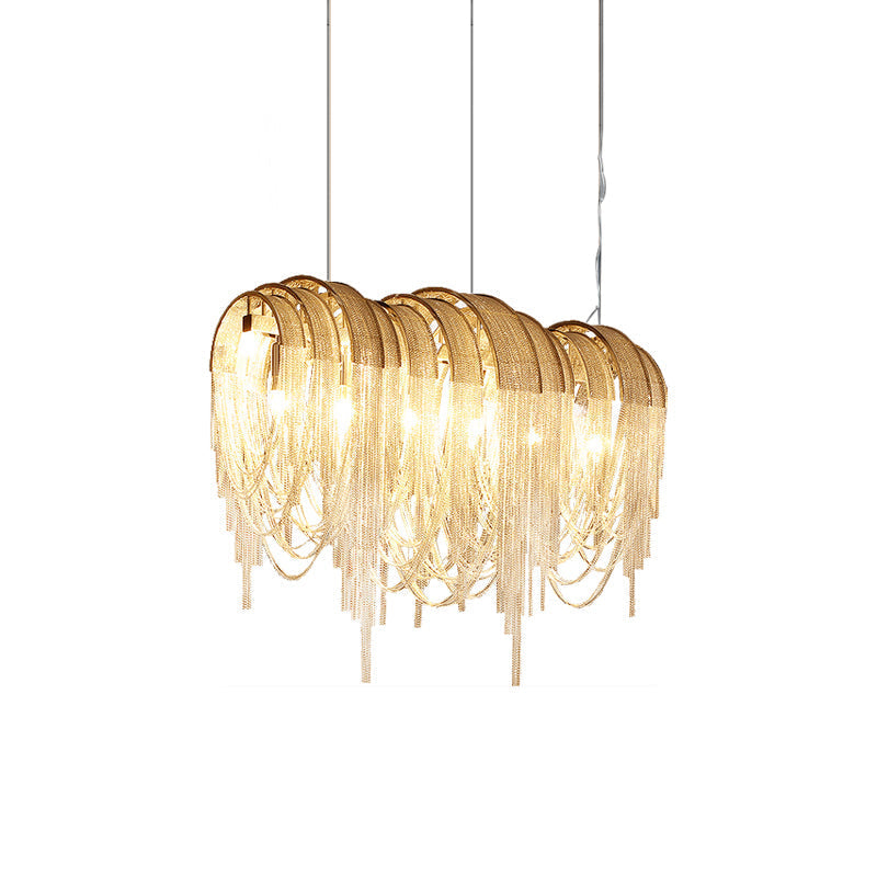 Lustra Kronleuchter Geschichtete Kette Nickel Luxus-Letslighting