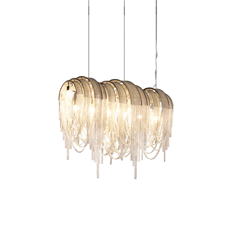 Lustra Kronleuchter Geschichtete Kette Nickel Luxus-Letslighting