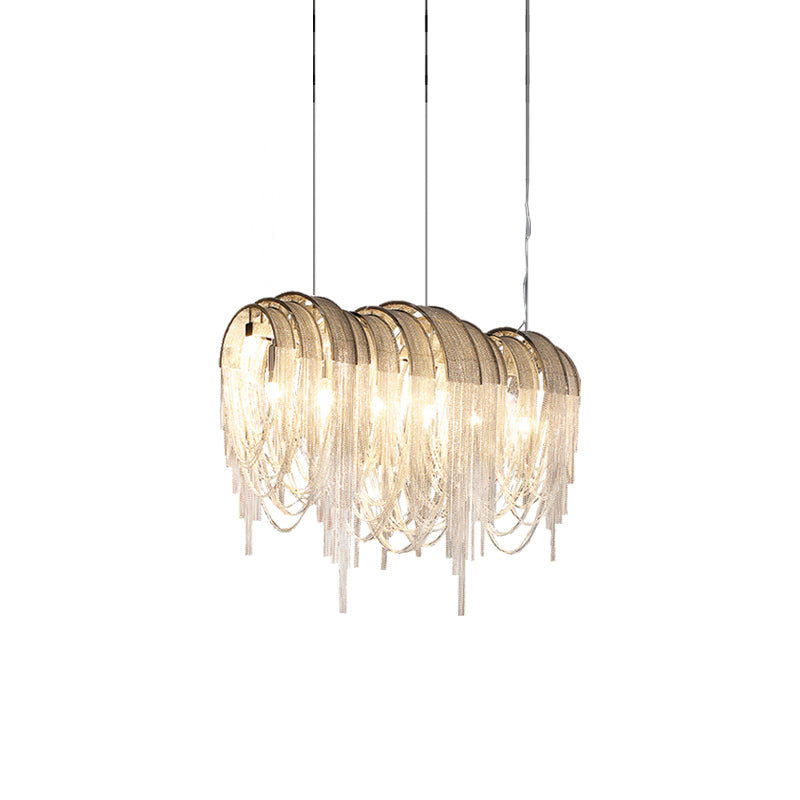 Lustra Kronleuchter Geschichtete Kette Nickel Luxus-Letslighting