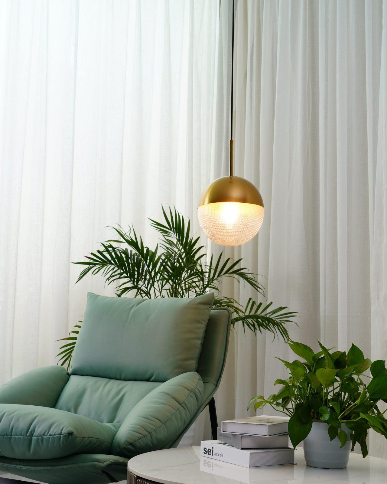 Solara Pendelleuchte Messing Glas Modern-Letslighting